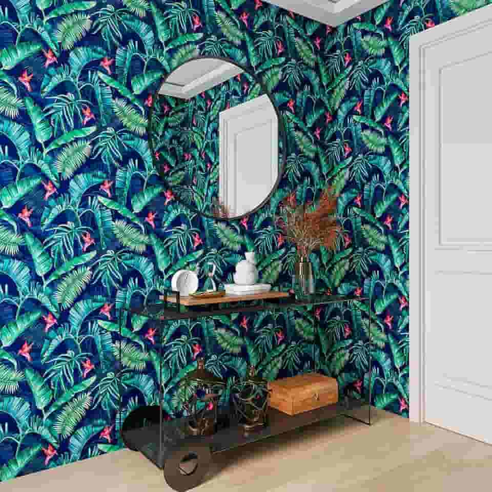 Papel de Parede Botânica Azul I Crie Paredes I Impresso em alta definição, tamanho M