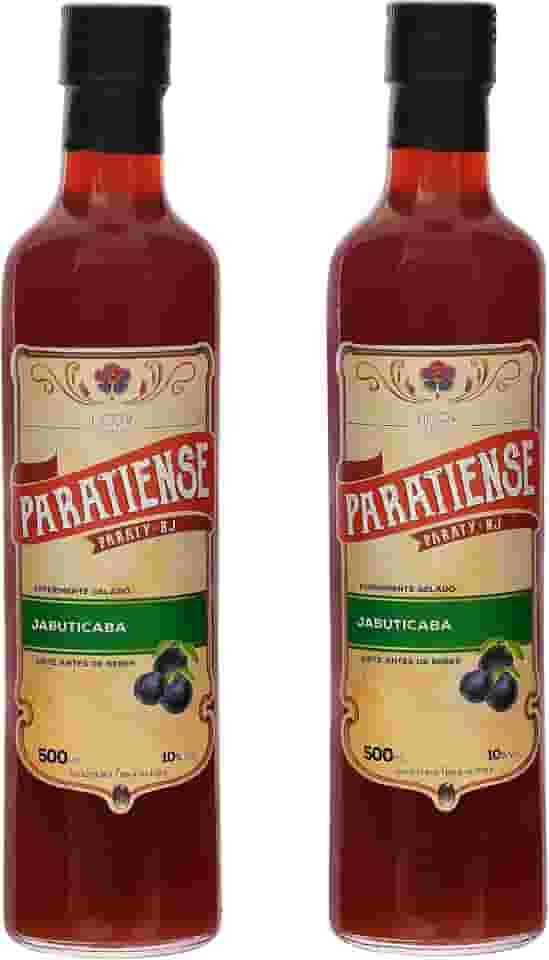 Kit 2 Licores de Jabuticaba Paratiense 500 ml Creme Fino Nacional Tradicional Coquetéis Exóticos Sobremesas Lembrancinha Presente Natal