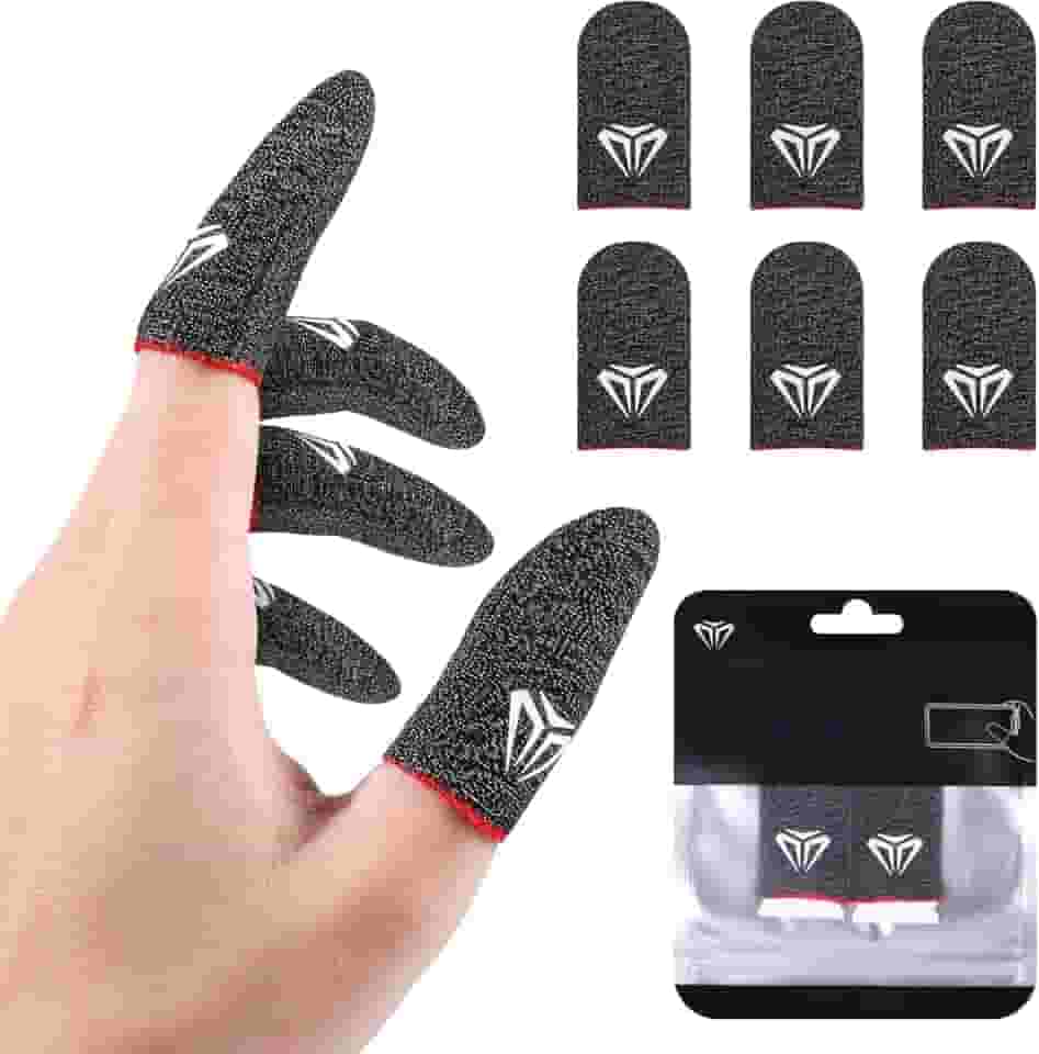 KIT 6 Luvas de Dedo Gamer Free Fire PUBG COD Anti Suor V8 Fibra Nanotecnologia Touch Celular