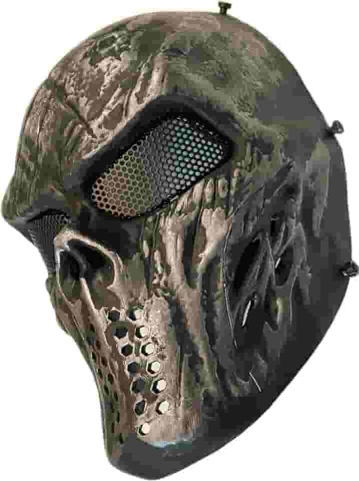 Máscara Black Silver Skull Airsoft Paintball Exclusiva Crânio Esqueleto Caveira Halloween Cosplay Tática Proteção