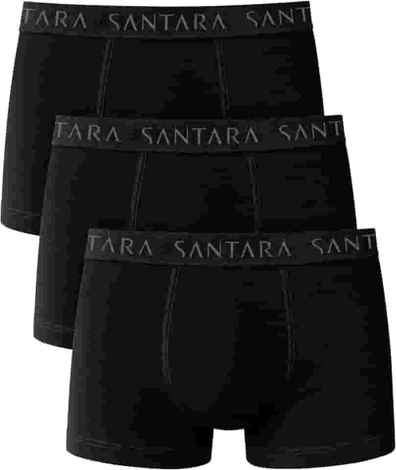 Kit com 3 Cuecas Boxer Masculina Algodão Egípcio Santara
