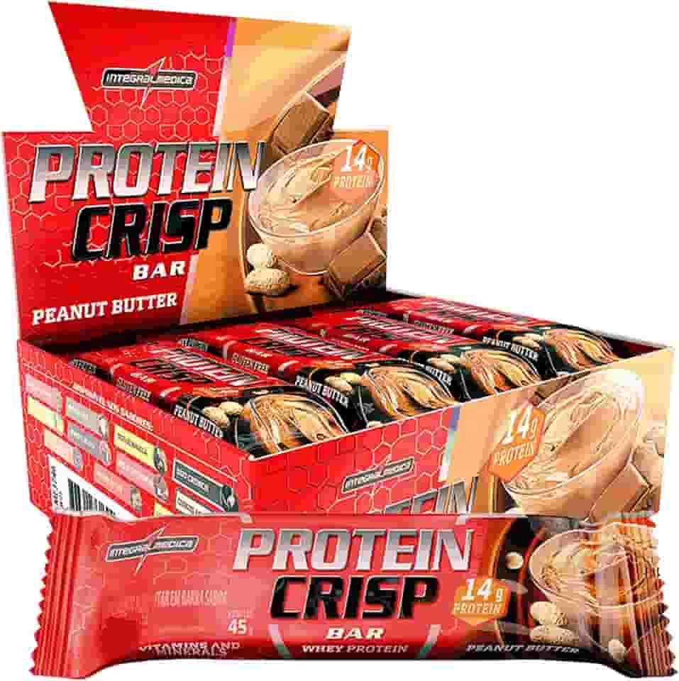 Integralmédica - Barra de Proteína Whey Protein Crisp Bar Peanut Butter - Snack Proteíco - Pré e Pós-Treino - Display com 12 Unidades