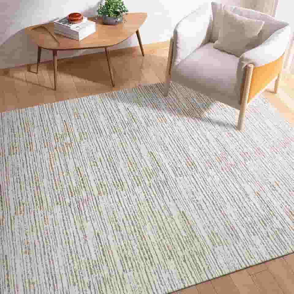 Tapete Sala Boho Antiderrapante 2,00m x 1,40m Estonado Cru Caramelo Artesanal