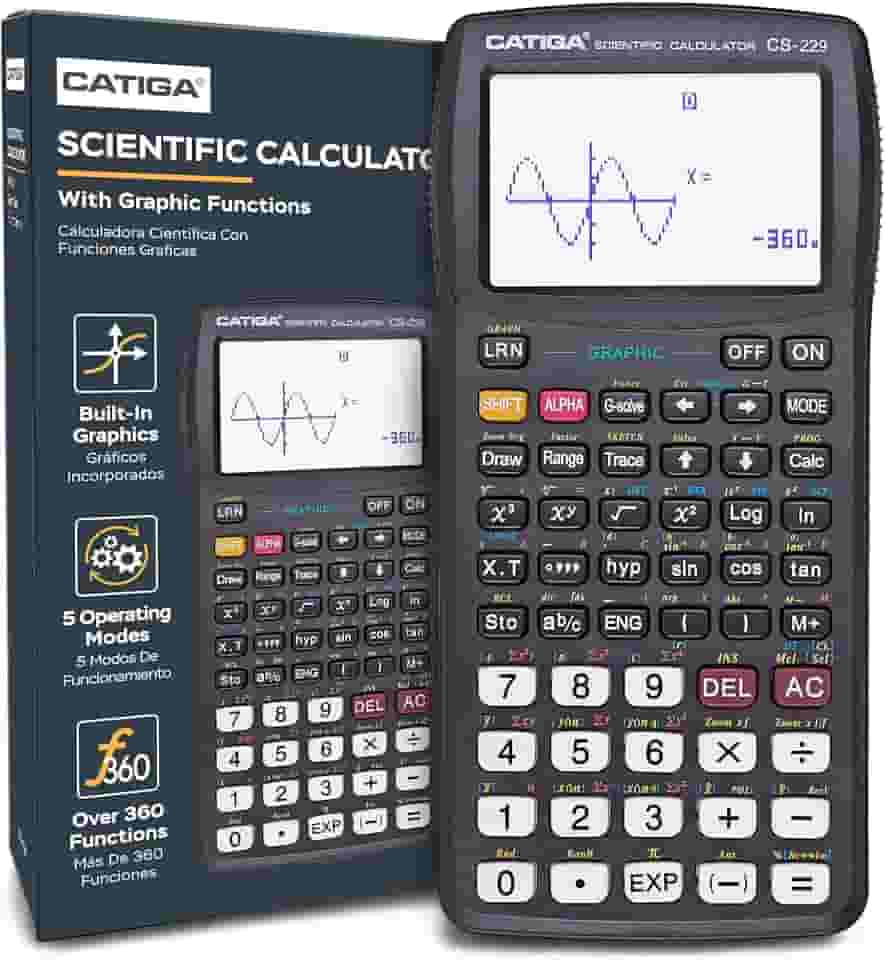 CATIGA Calculadora científica CS229 com funções gráficas, vários modos com interface de usuário intuitiva para iniciantes e cursos avançados