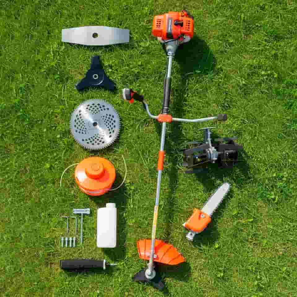 Roçadeira Profissional 2 Tempos 75cc a Gasolina 7 em 1 Multifuncional Com Enxada e Motopoda