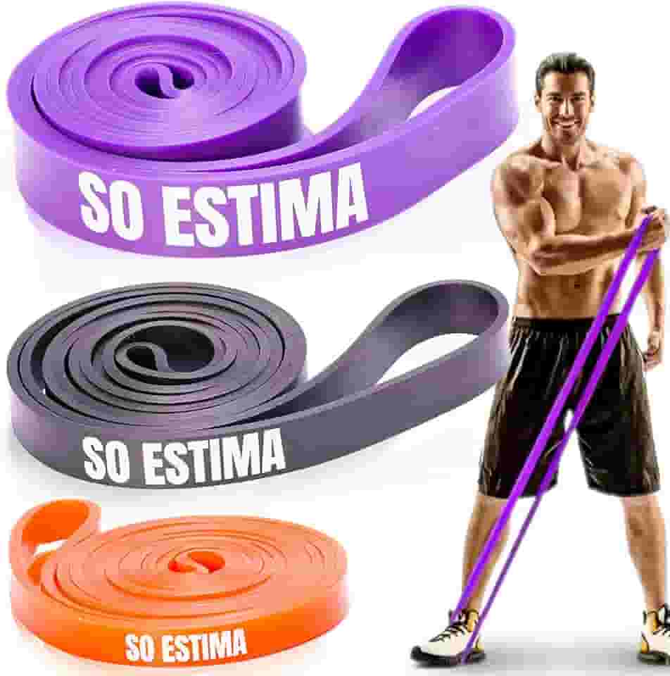 Kit de Faixas Elásticas Super Band 3 Níveis de Resistência para Treino de Força Glúteos Pernas, Braços e Barra Fixa Ideal para Academia Casa e Reabilitação Física com Sobrecarga Progressiva So Estima