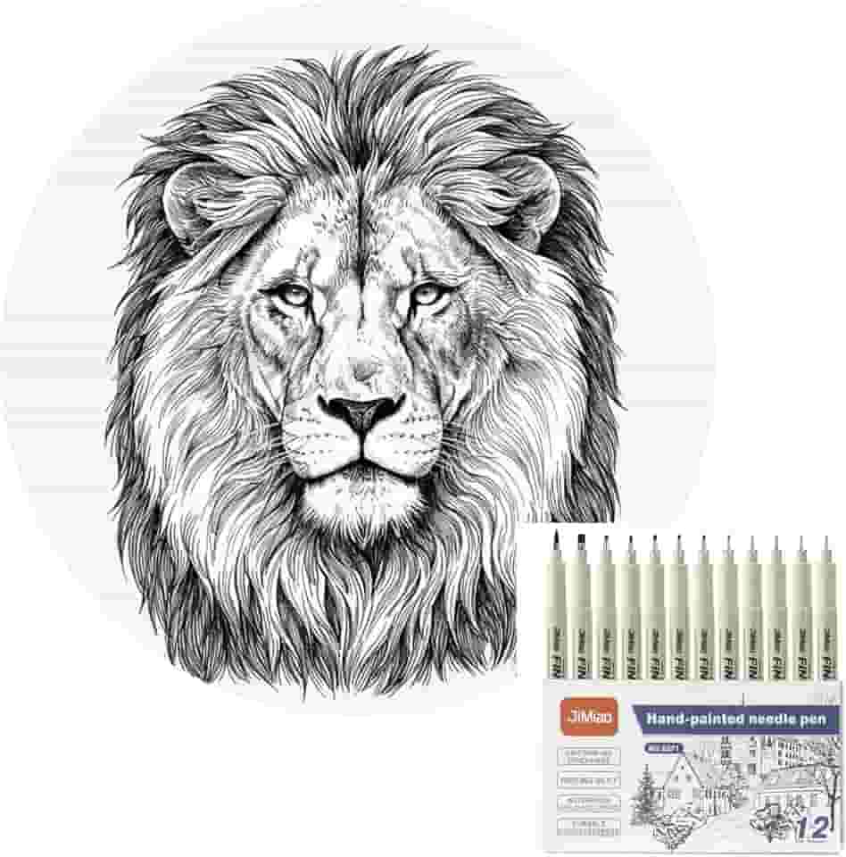 Conjunto de 12 Canetas Nanquim Profissionais, Pontas Diferentes 0.2-3.0mm, à Prova D'água, para Mangá, Desenho Técnico, Lettering e Caligrafia