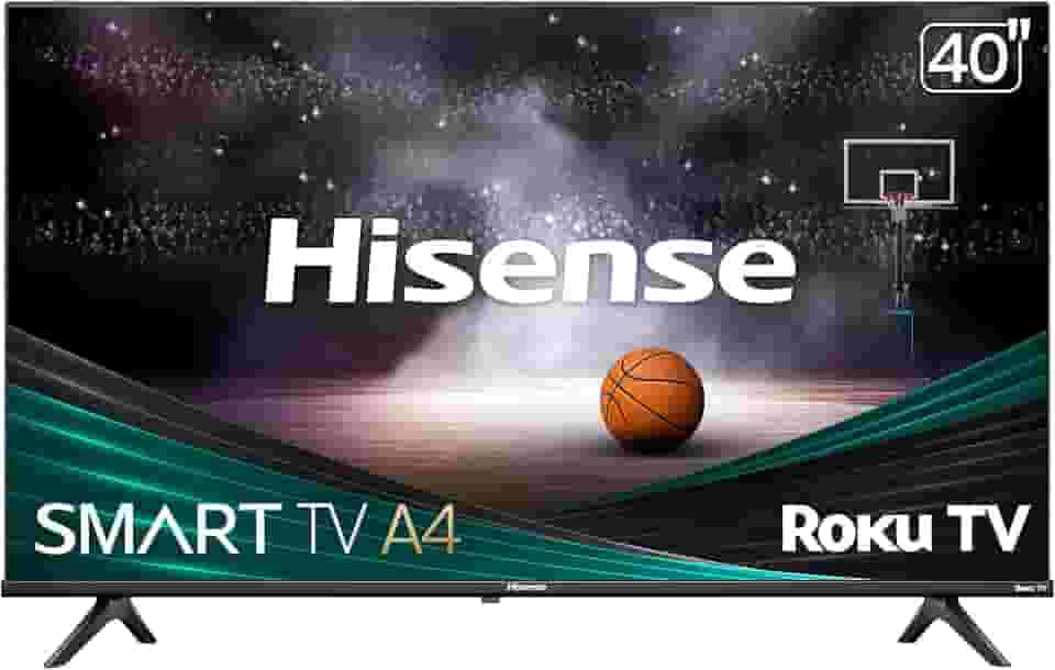 Hisense Smart Roku TV 1080p Classe A4 Series FHD 1080p de 40 polegadas com compatibilidade Alexa (40A4NR, modelo 2024) - Dolby Audio, design de moldura fina, Google Assistant