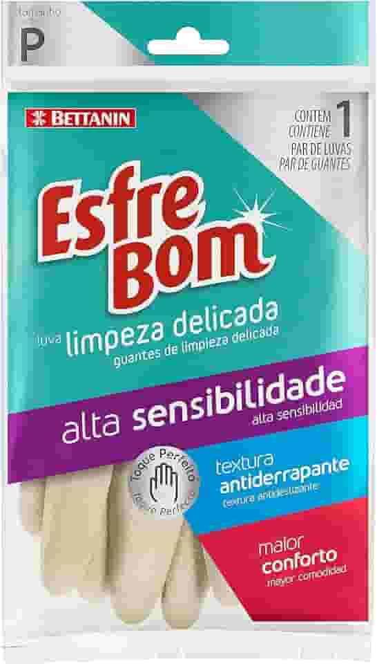EsfreBom - Luva de Alta Sensibilidade Para Limpeza Suave, Tamanho P, Cor Creme, Bettanin