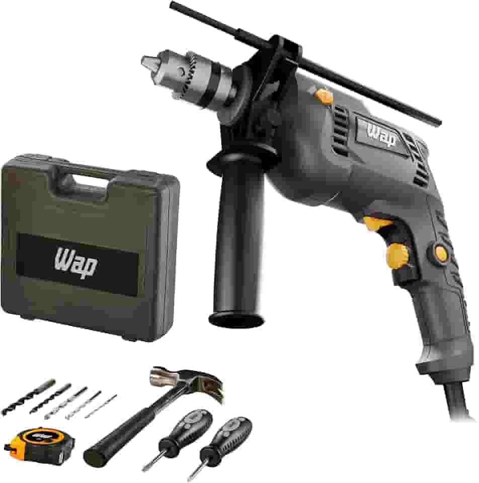 WAP Parafusadeira e Furadeira de Impacto 3/8" WF-700K10, com 11 Acessórios e Maleta, Controle de Velocidade, 700W 220V