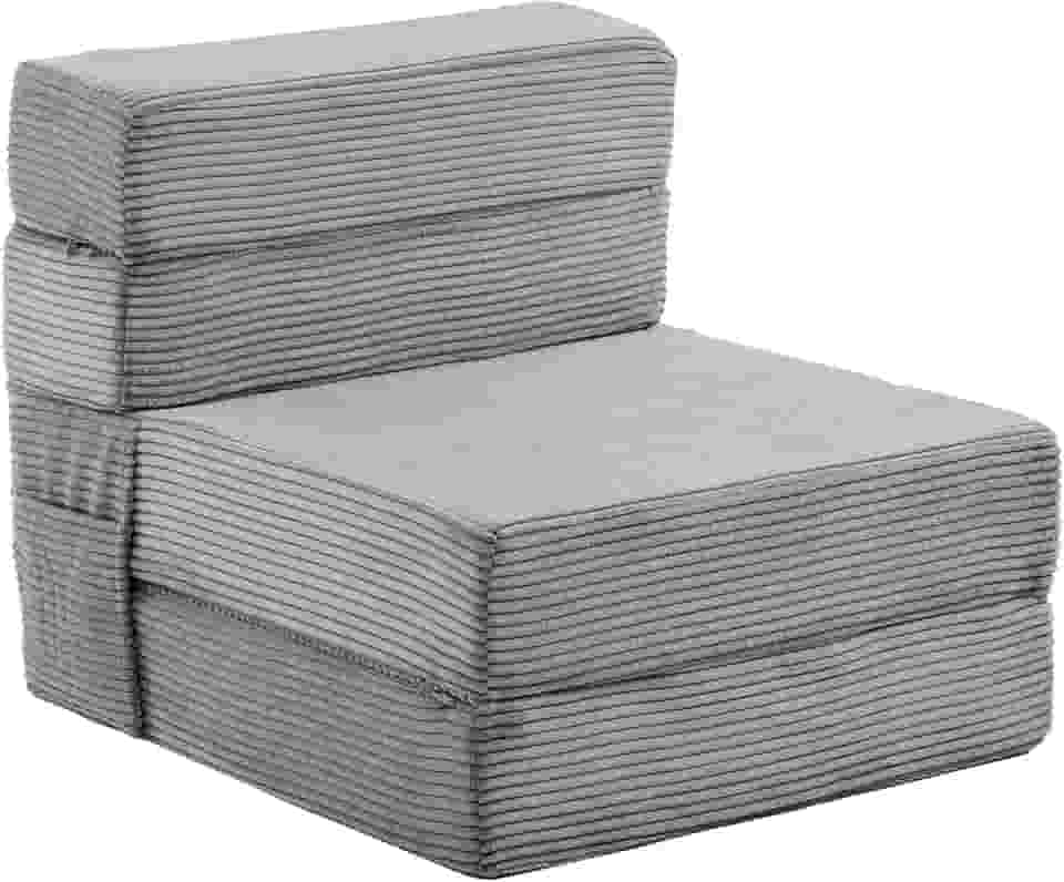 JKMAX Sofá-cama dobrável de tamanho único - Cadeira conversível 4 em 1 - Sofá Futon de Espuma de Memória de Alta Densidade - Cama Dobrável para Sala de Estar Quarto (Cinza Escuro)