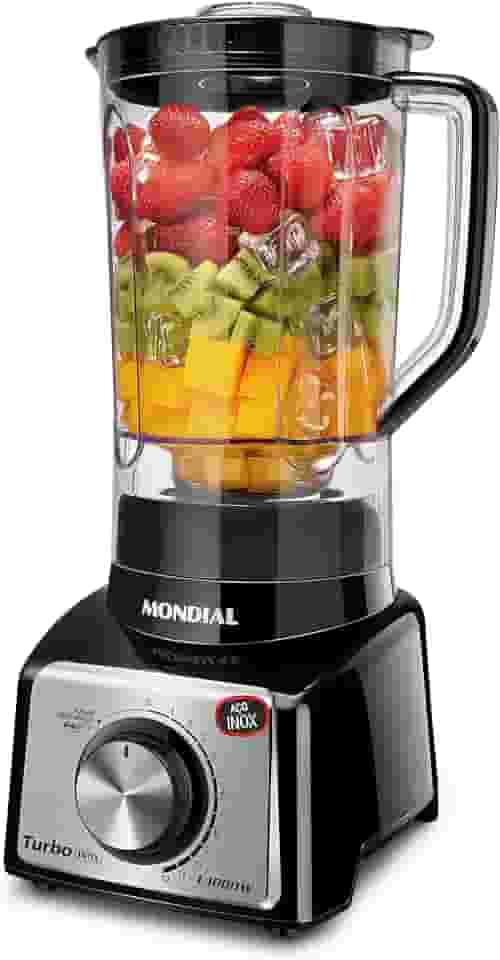 Liquidificador Turbo, Mondial, Preto/Inox, 1000W, 110V - L-1000 BI