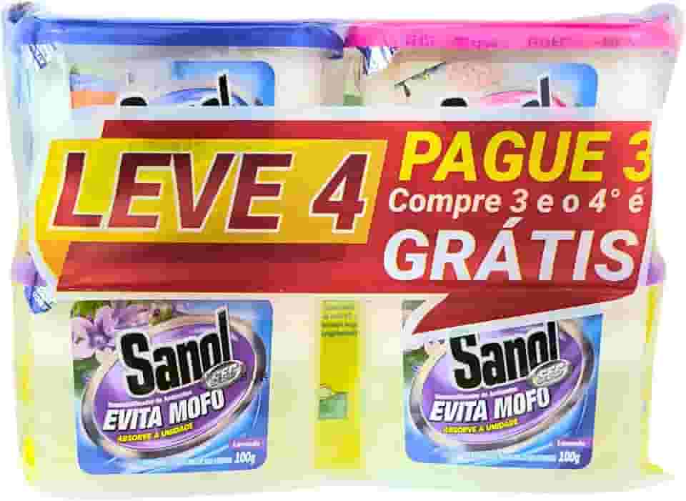 Sanol Evita Mofo Sec Leve 4 Pague 3 - 1 Neutro/ 2 Lavanda/ 1 Baby 4 X 100G Colorido 4 X 100 G