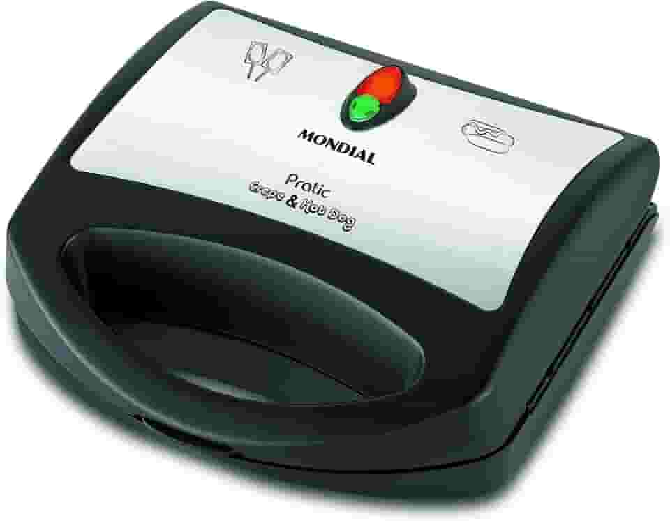 Crepeira Pratic Crepe & Hot Dog, Mondial, Preto/Inox, 850W, 220V - CP-01