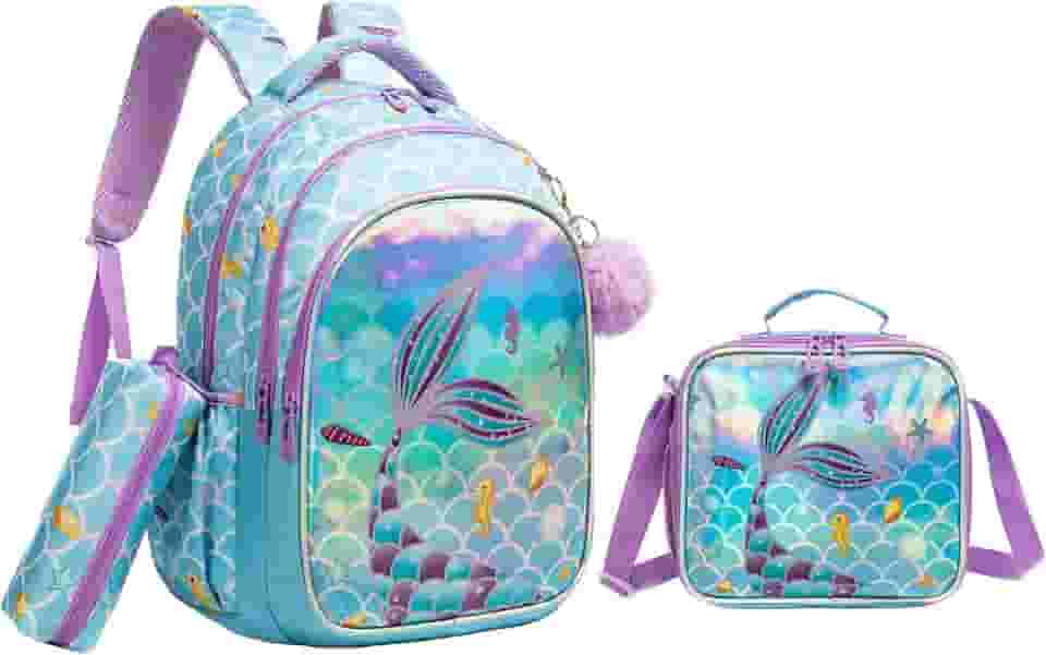 Conjunto de Mochila Escolar Infantil com Bolsa Térmica e Estojo - Ideal para Meninos e Meninas de 7 a 12 Anos