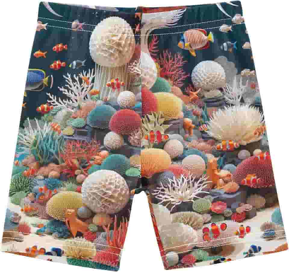 Joisal Shorts de algodão para baixo do vestido fofo mundo marinho coral infantil meninas shorts motociclista 4t bebê verão