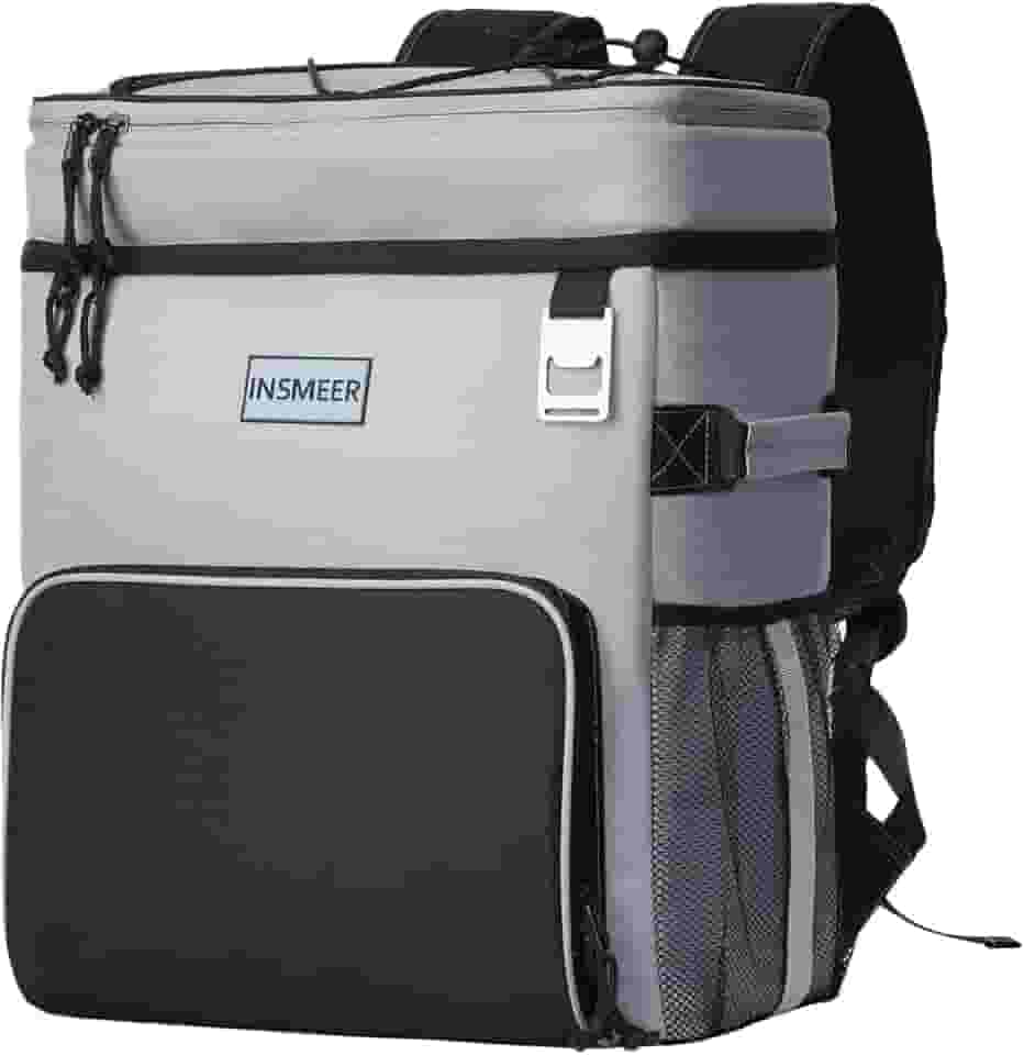 INSMEER Mochila térmica, refrigerador de praia isolado grande refrigerador de acampamento macio à prova de vazamento