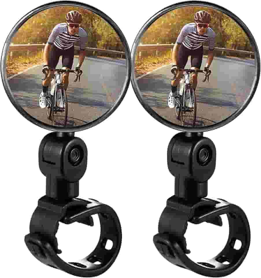 Kit 2un Espelho Retrovisor Bike Bicicleta Giratório 360º Convexo Para Guidão Amplo Ângulo de Visão e Mais Segurança no Pedal Ciclismo