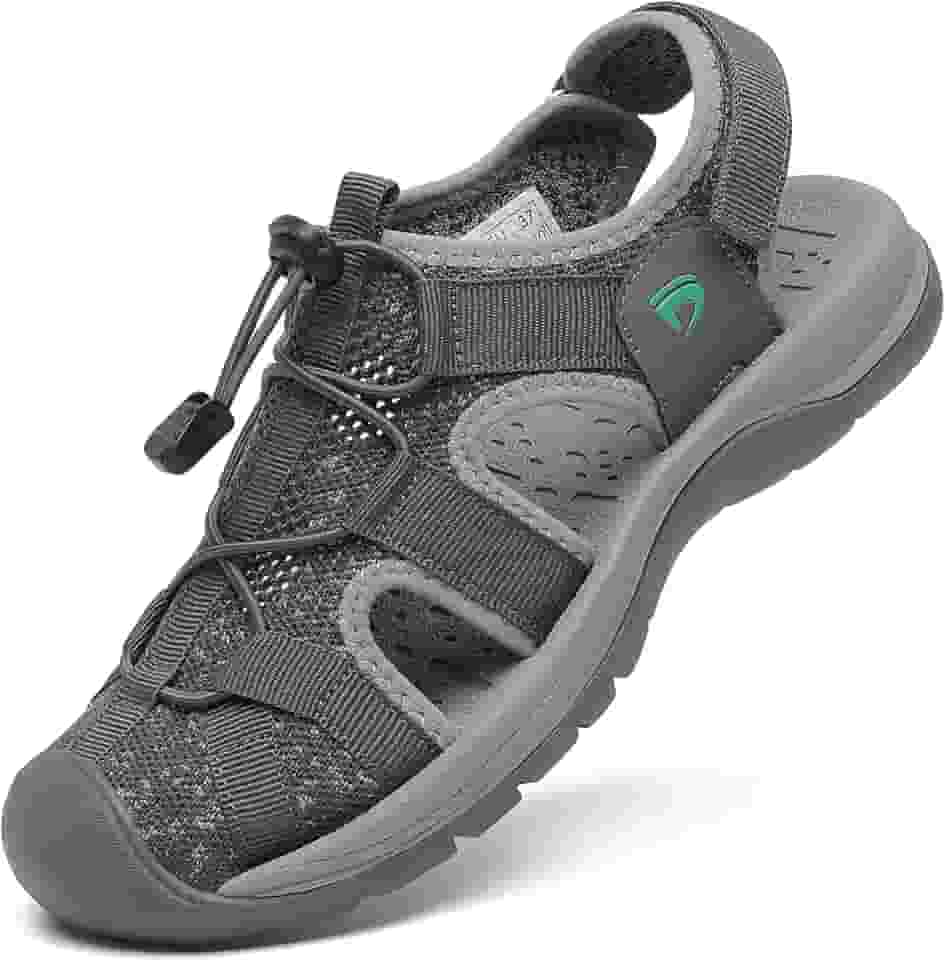 Sandálias esportivas femininas com bico fechado, malha para caminhadas, atividades ao ar livre, atléticas, casuais, caminhadas, sapatos aquáticos