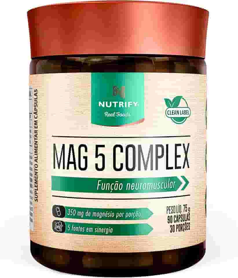 Nutrify Complexo Mag 5 – 90 Cápsulas - Suplemento Fonte de Magnésio para Equilíbrio e Bem-Estar