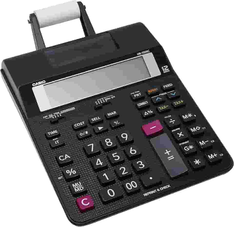 Calculadora com Impressora, 12 Dígitos, Casio, HR-150RC, Preto