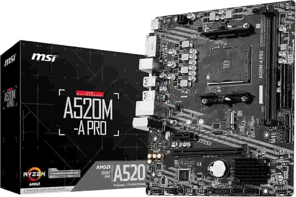 Placa Mãe MSI A520M-A PRO (AM4/2xDDR4/HDMI/DVI-D/M.2/USB 3.2)
