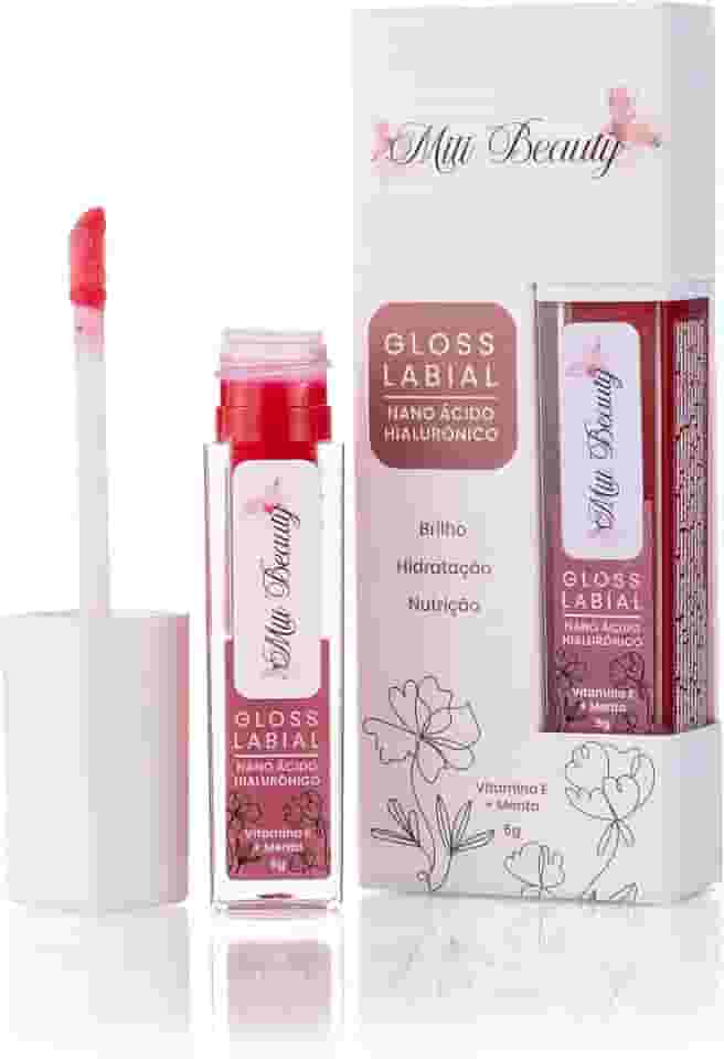 Gloss Labial 5g Com Nano Ácido Hialurônico, Vitamina e Menta Refrescante - Hidratação, Nutrição, Brilho Labial Suave, Vegano, Livre de Parabenos, Cruelty-Free, Textura Confortável, Nanotecnologia - Miti Beauty