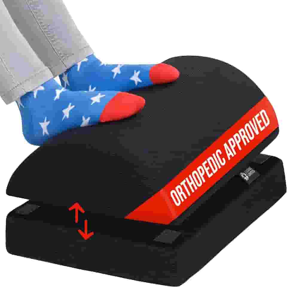 Apoio para os pés embaixo da mesa no trabalho – apoio para os pés de espuma ajustável para escritório e casa – banqueta ergonômica para os pés para jogos e cadeiras de computador –