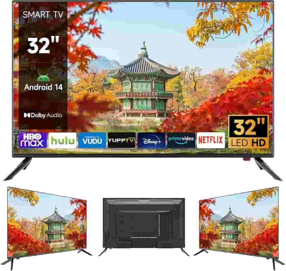Smart Tv 32" HD | Android 14 | 2 HDMI + À Prova de Umidade | Wi-fi 100/240v