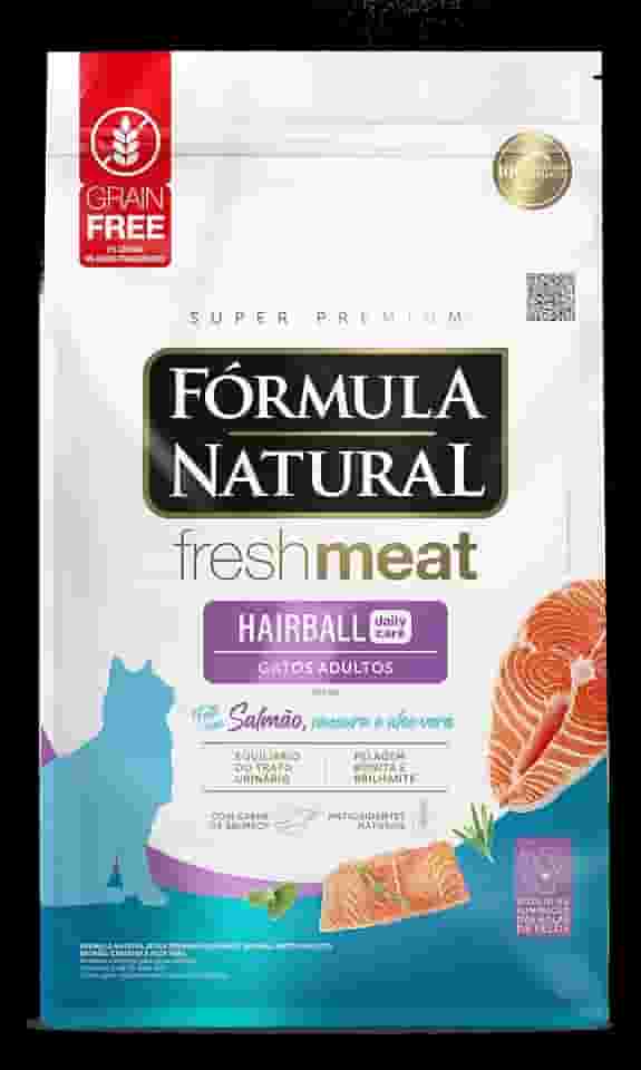 Fórmula Natural Fresh Meat Ração Seca Hairball Para Gatos Adultos Sabor Salmão 1Kg