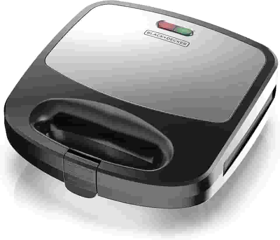 BLACK+DECKER Ferro de waffle 3 em 1, WM2000SD, grelha e prensa de sanduíche, placas removíveis antiaderentes, design compacto que economiza espaço