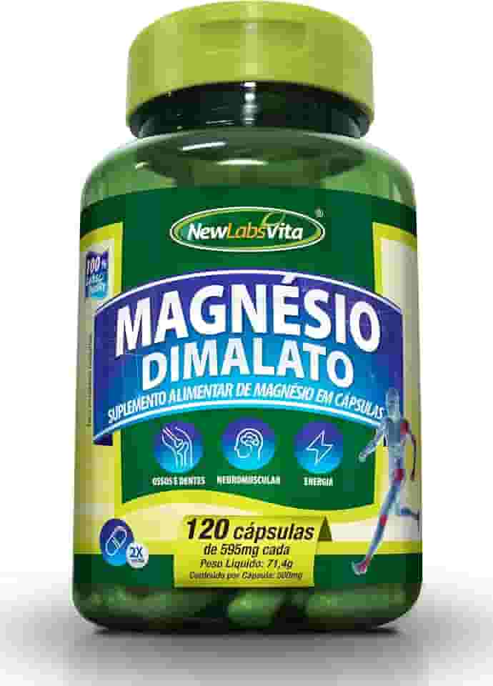 Magnésio Dimalato 500mg, 120 Cápsulas, New Labs Vita