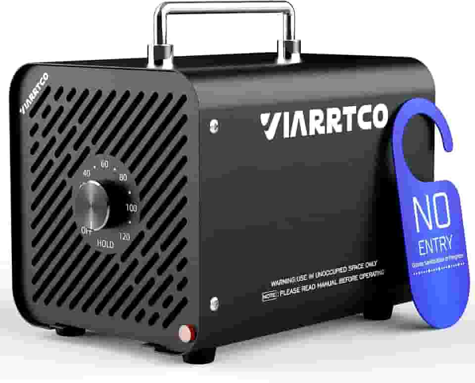 Gerador de máquina de ozônio 30.000 mg/h - 6000 pés quadrados. Remoção de odores da máquina de ozônio para casa e carro com temporizador de 120 min. Tudo preto metálico