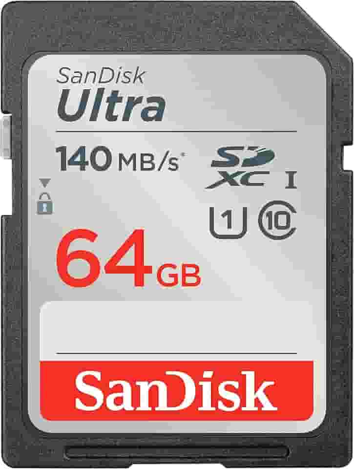 SanDisk Cartão de memória Ultra SDXC UHS-I de 64 GB - até 140 MB/s, C10, U1, Full HD, cartão SD - SDSDUNB-064G-GN6IN