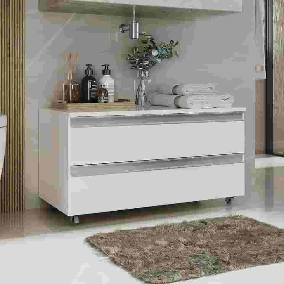 GABINETE JOIA 80CM 02 GAVETAS Branco Inteiro