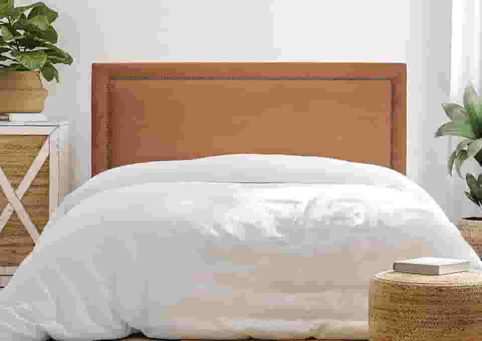 Cabeceira King Reta Luxo 193x60 Veludo Terracota - Tachas Fumê