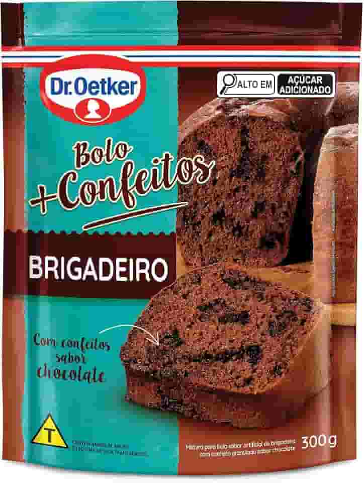 Dr. Oetker Bolo + Confeitos Sabor Brigadeiro, Fácil Preparo, Mistura Pronta para Massa, Sobremesa Fofinha e Saborosa, 300g