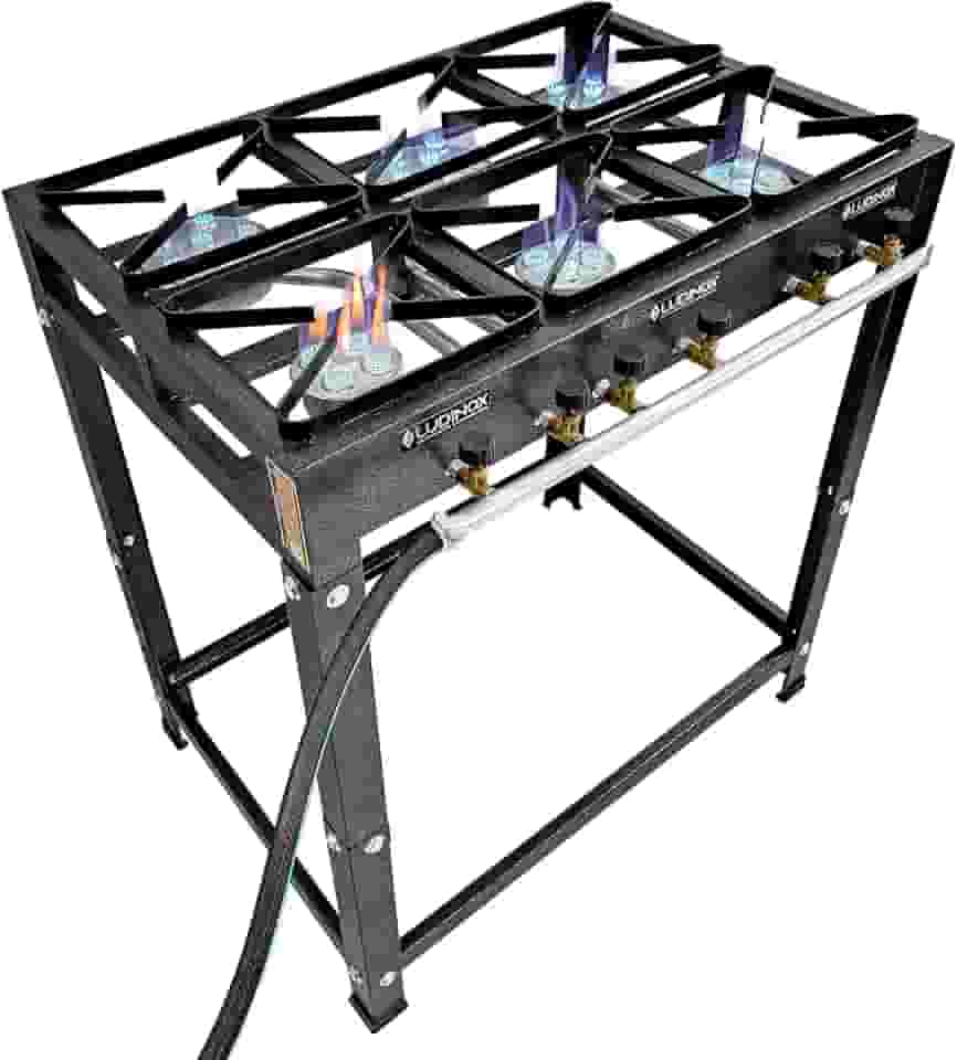 Fogão 6 Bocas 20x20 Piso Industrial Alta Pressão com Mangueira Ludinox