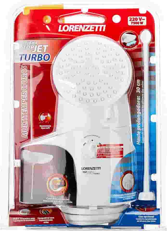 Ducha Top Jet Turbo Multitemperaturas 220V 7500W, Lorenzetti, 7541515, Branco, Pequeno