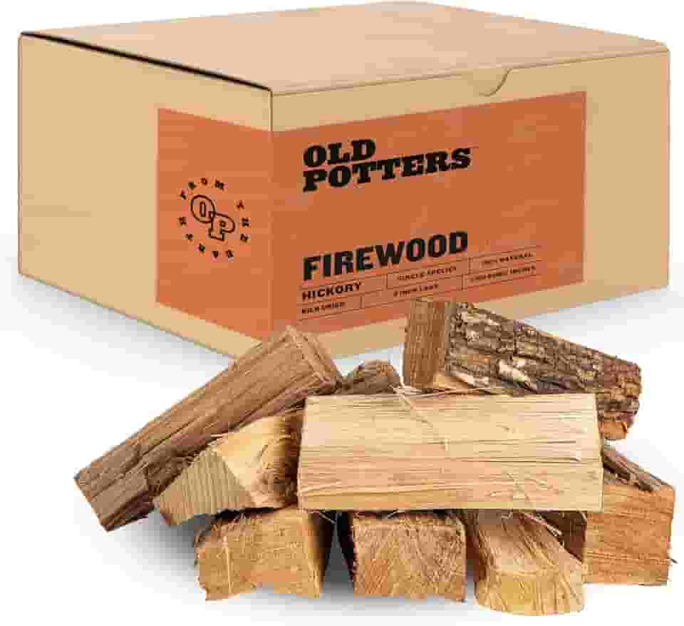 Old Potters Lenha seca em forno (25 a 30 toras), toras de cozinha, mini toras de fumar para grelhas, defumadores, fornos de pizza, 8 a 9 kg (nogueira)