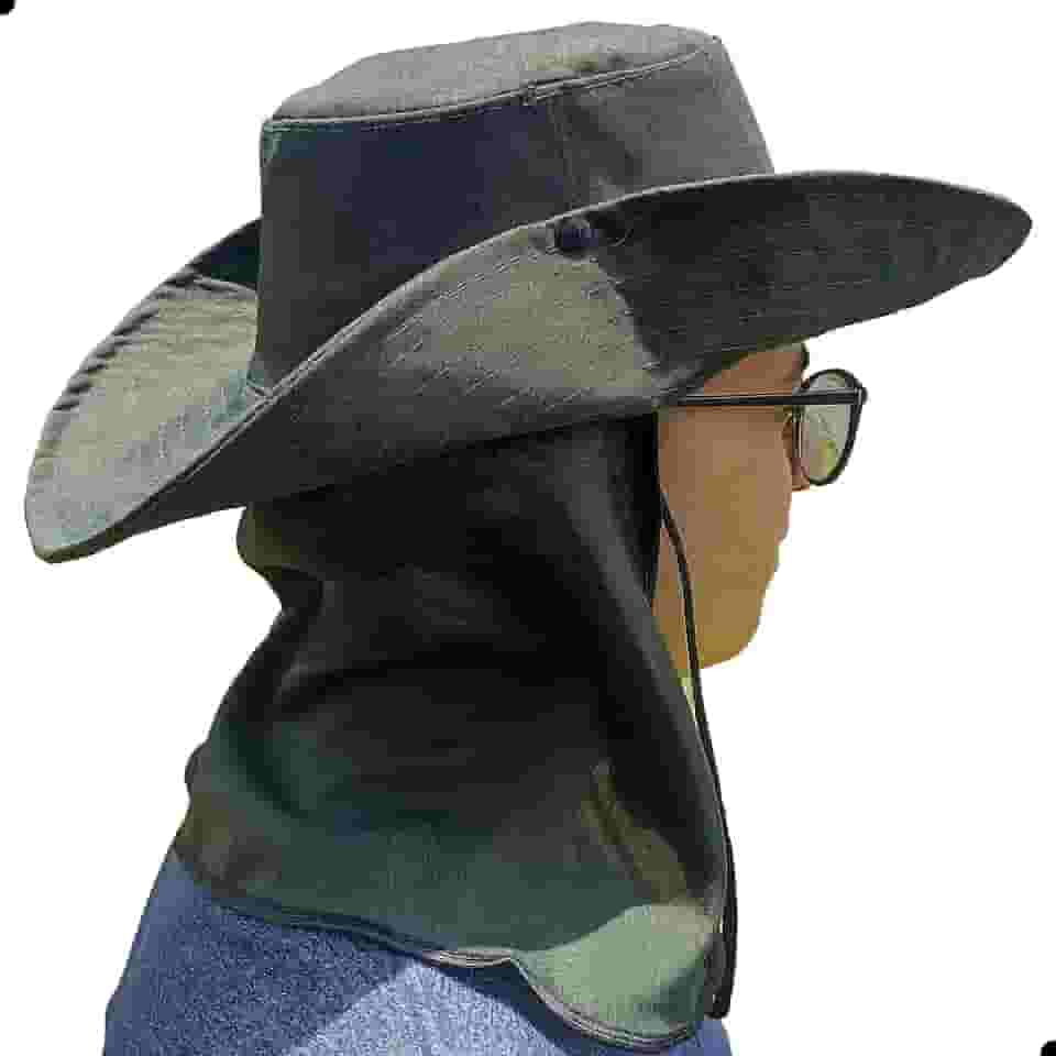 Chapéu Pescador Caçador Australiano Passeio Praia Trabalho ao Ar Livre Protege do Sol Nuca e Pescoço