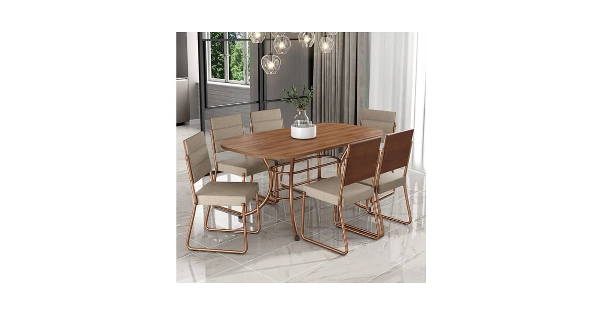 Qual é a Melhor Mesa de Jantar de 6 Lugares com Cadeiras Estofadas? Compare 10 Opções