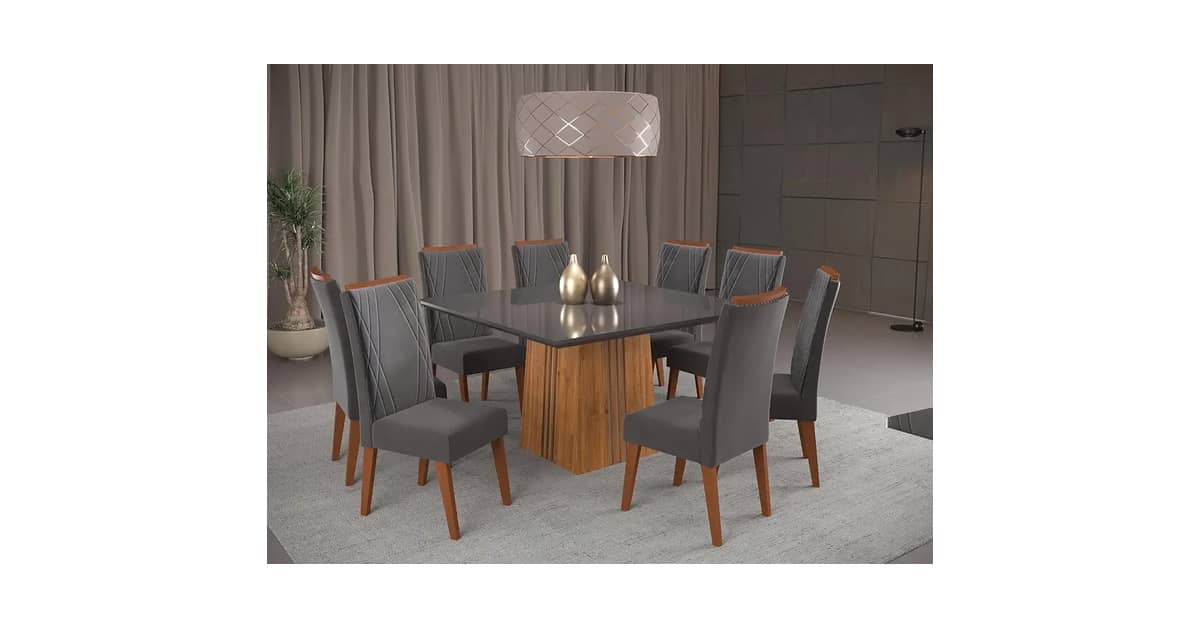 Qual é a Melhor Mesa de Jantar Quadrada para 8 Pessoas? Análise de 8 Opções
