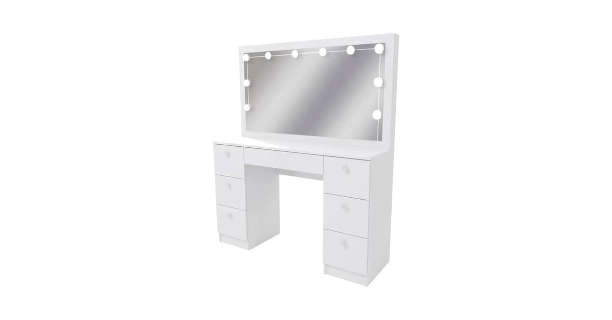 Qual é a Melhor Penteadeira com Luzes de Camarim? Suspensa vs. De Chão