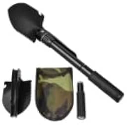 Mini Pá Dobrável P/Camping Multifuncional 5 Em 1 C/extensor Cor Preto