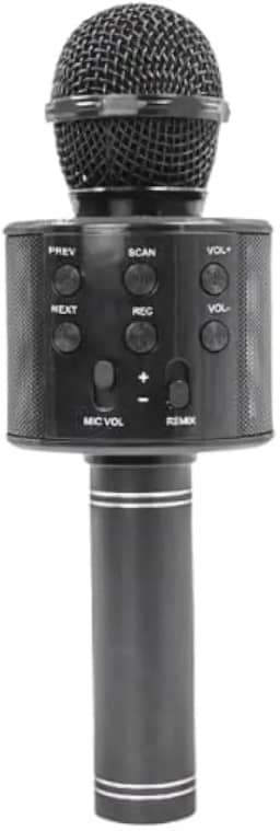 Microfone Karaokê sem Fio com Bluetooth, Gravação, Preto