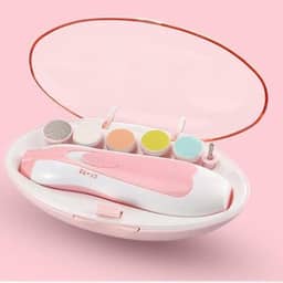 Cortador Aparador Lixa de Unha de Bebê Recém Nascido Elétrico com lixas para diversas idades até adulto (Rosa)