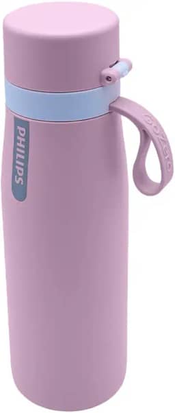 Garrafa de agua Philips AWP2771PKR Rosa - Squeeze com Capacidade de 550ml Com Filtro AWP285 GoZero Daily com estrutura em aço inoxidável