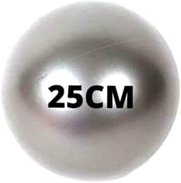 Bola de Yoga 25cm Cinza Pilates Ginastica Exercicio Suiça Fisioterapia PVC Overball