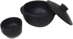 Panela de Barro1000ml + Cumbuca Para Molho 100ml